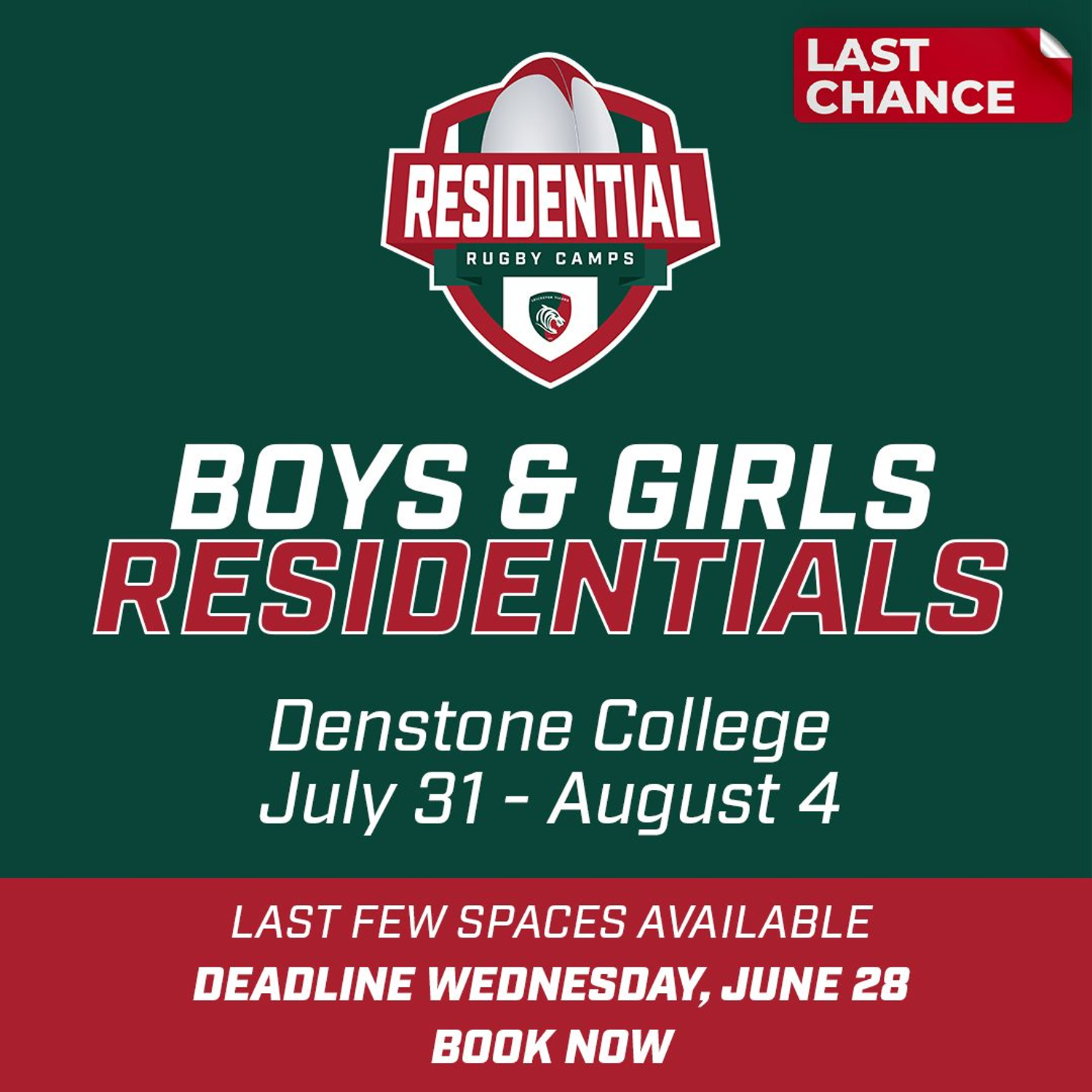 Last chance for Residential Camp