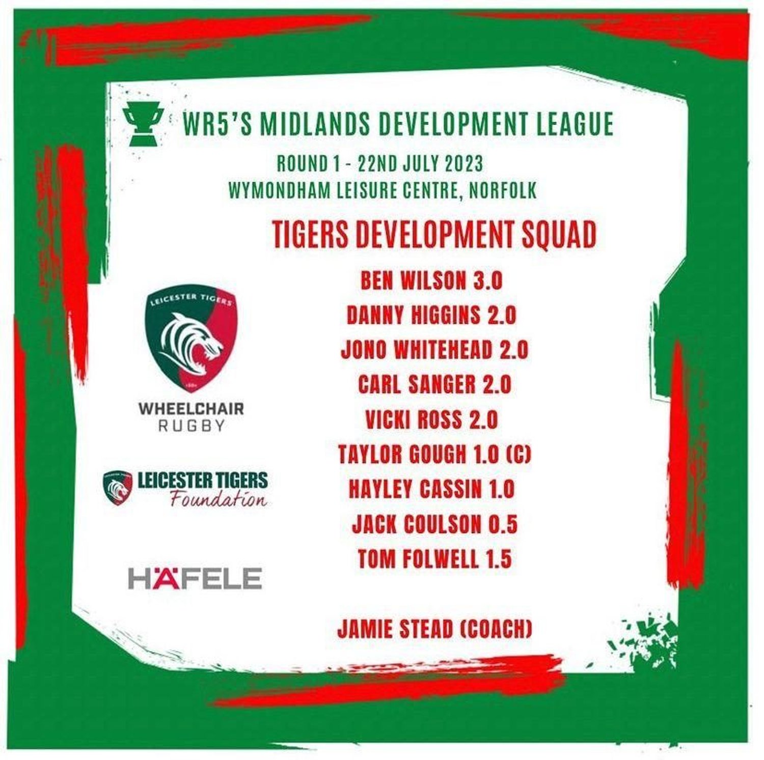 Tigers Wheelchair Rugby Development team