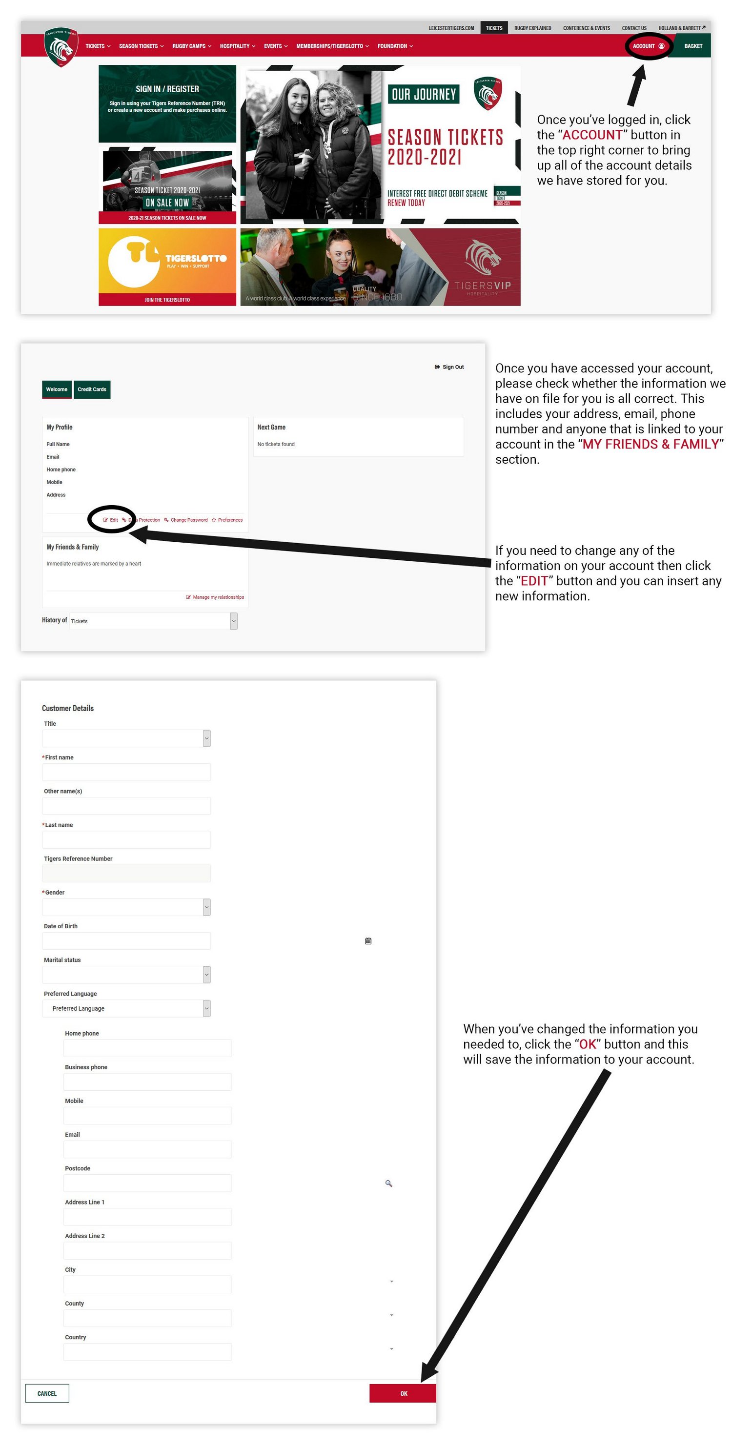 Leicester Tigers information udpate page 2