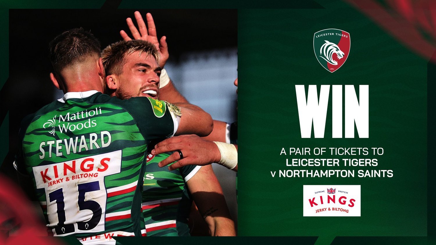 Win a pair of tickets to the Leicester Tigers v Saints fixture with Kings