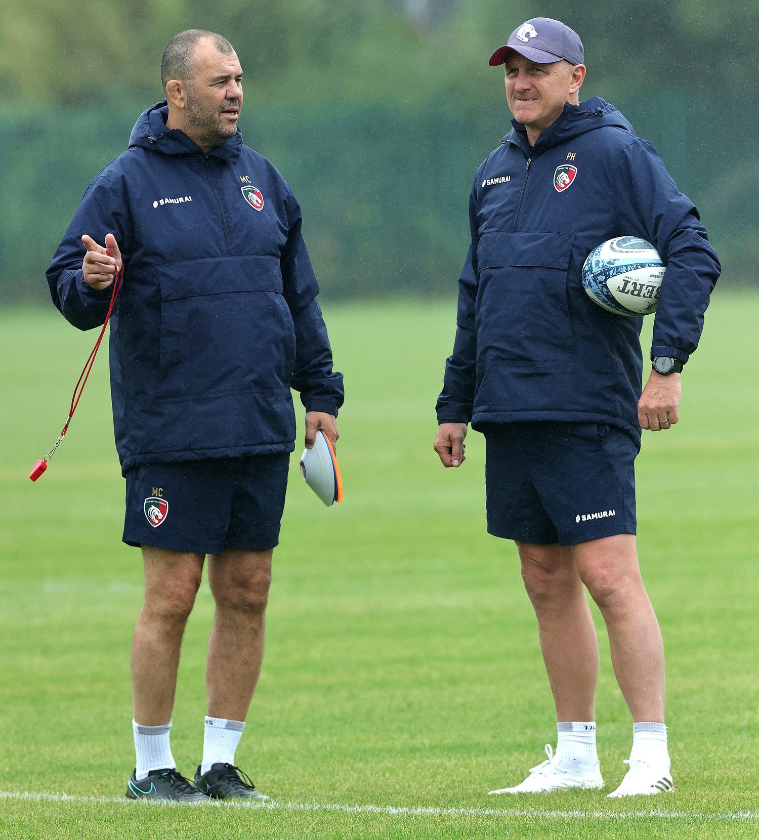 Head Coach Michael Cheika and Peter Hewat at Oval Park