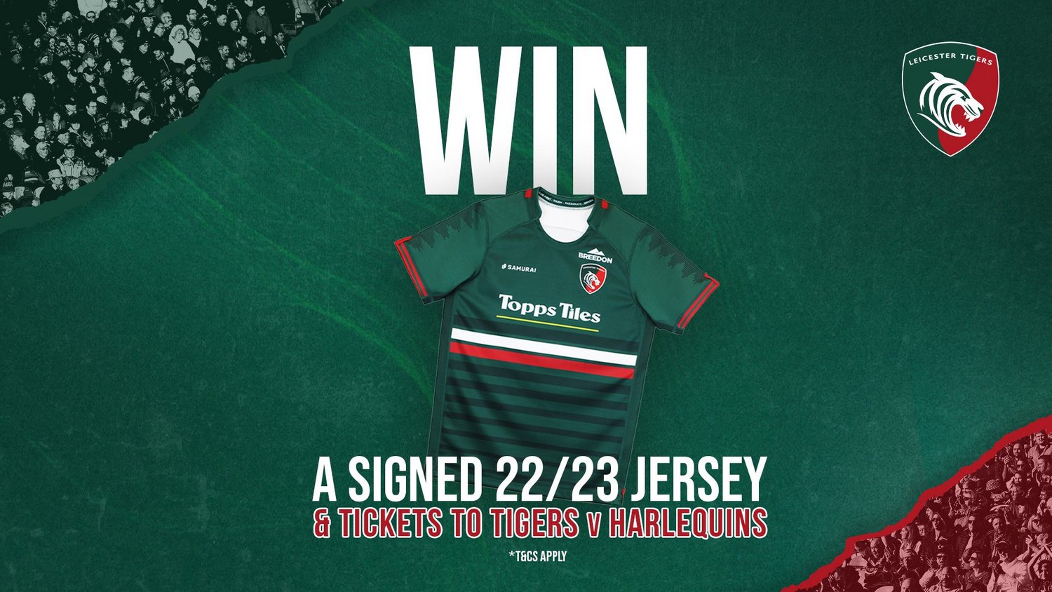 Win a signed jersey and tickets to Tigers v Quins