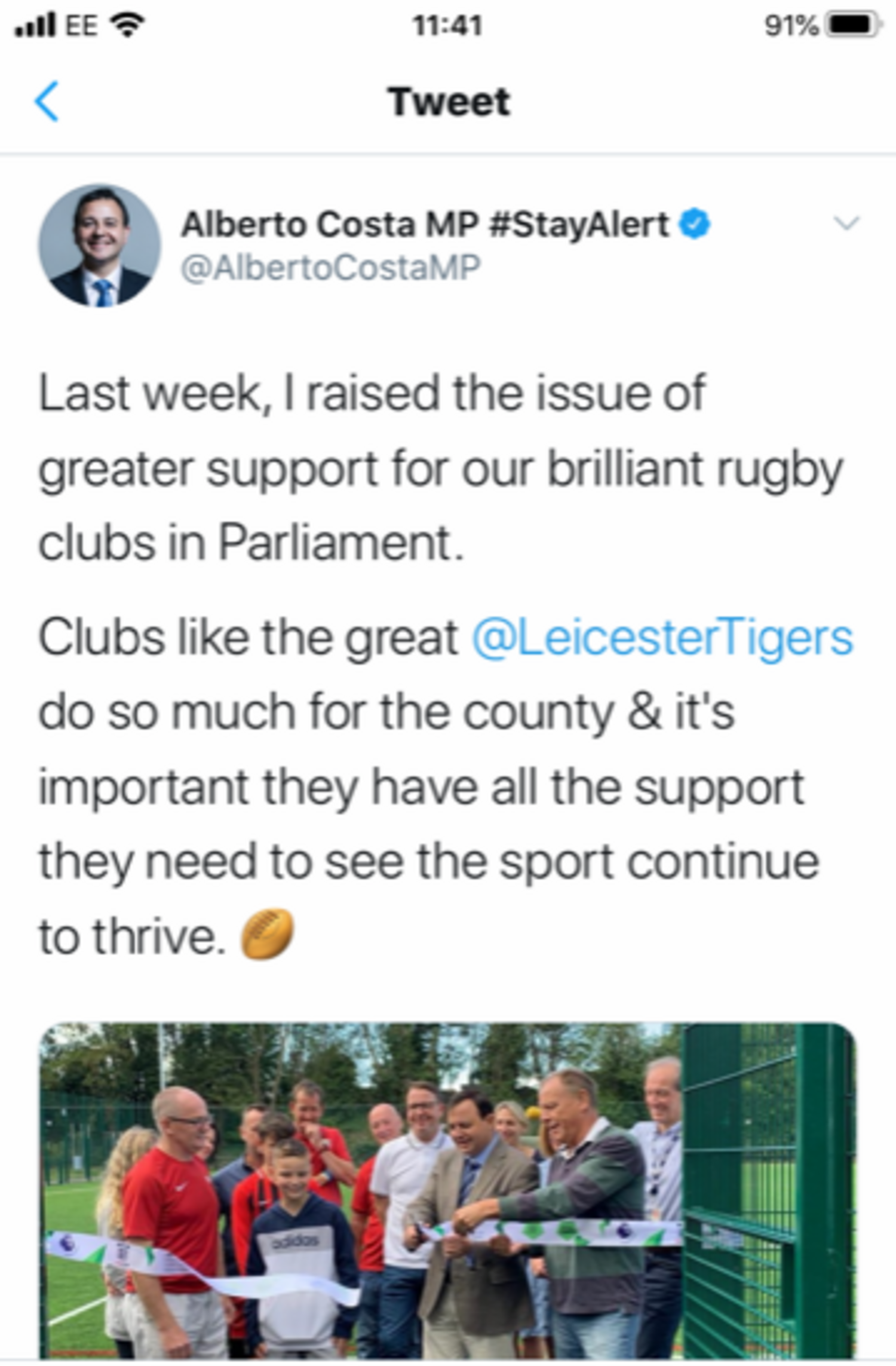 Support for rugby clubs