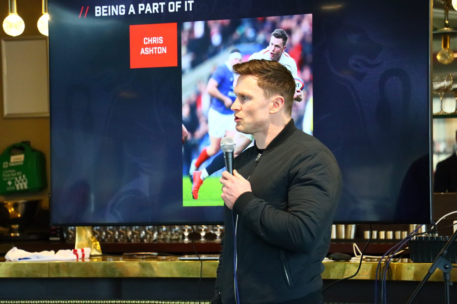 Chris Ashton speaks at the Business Breakfast