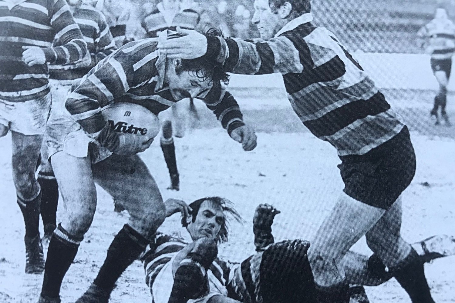 Tigers Robin Cowling takes on Saints in the first round of 'that' 1979 John Player Cup run