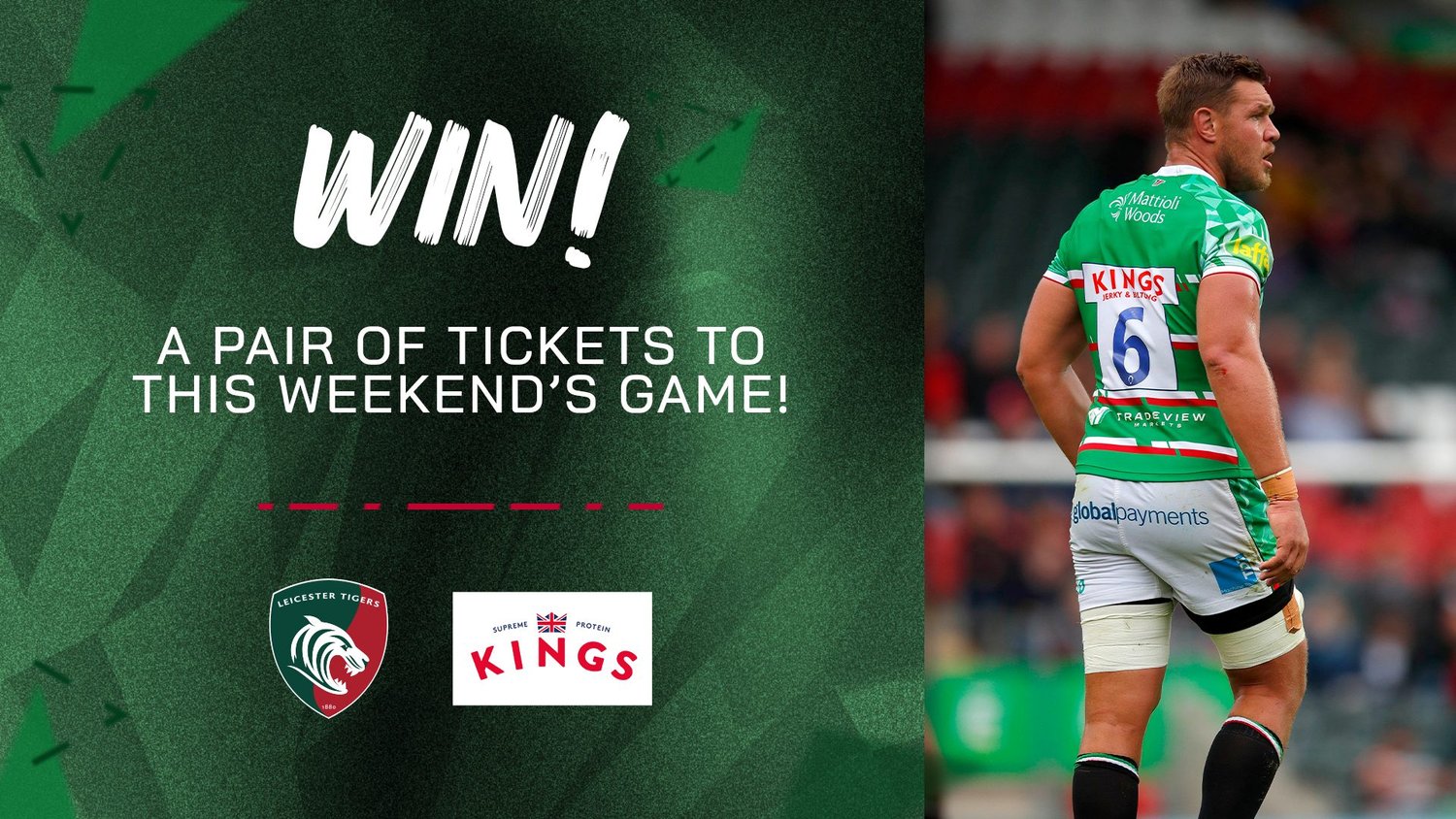 Win a pair of tickets to the Leicester Tigers v Exeter Chiefs fixture with Kings