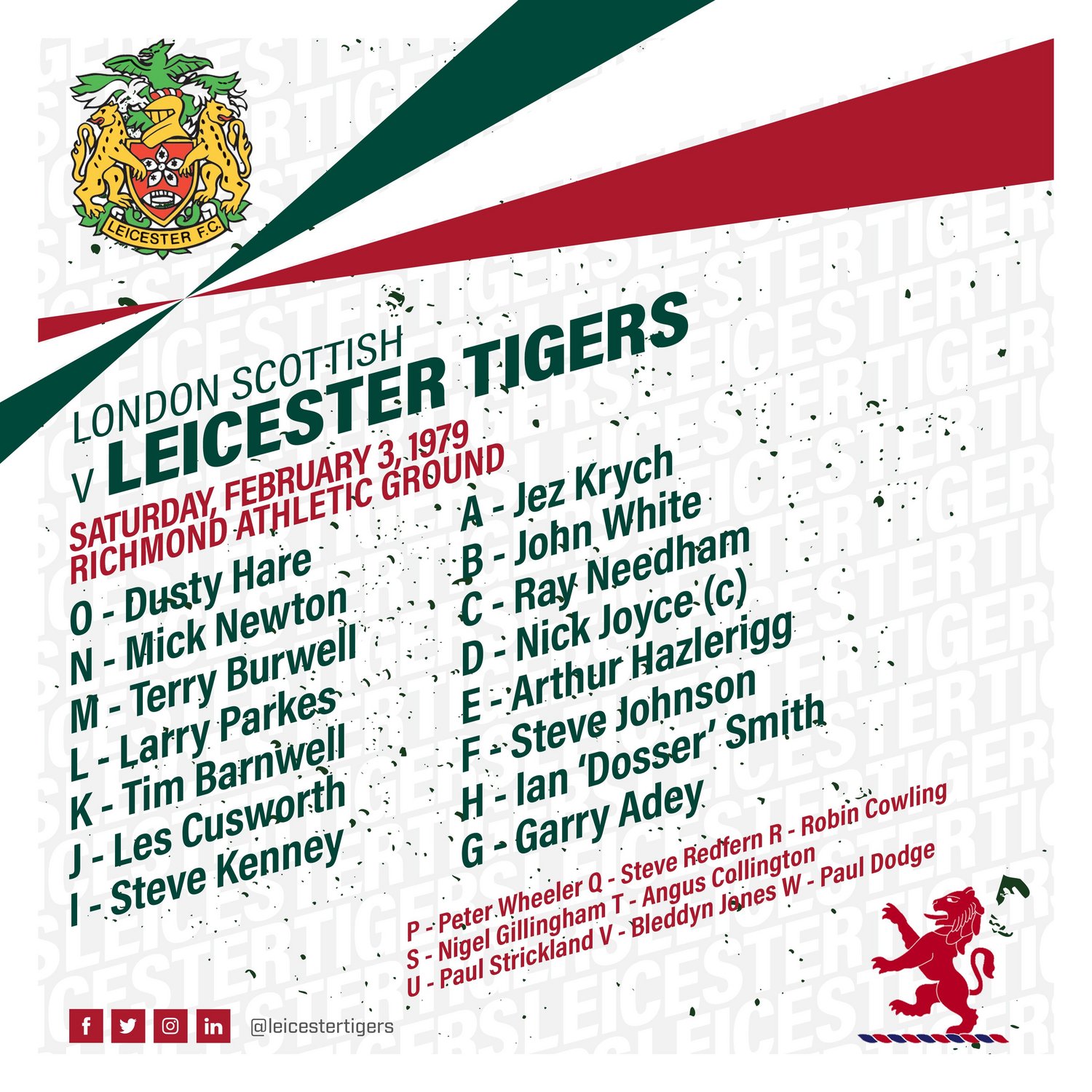 Tigers Team v London Scottish, 1979