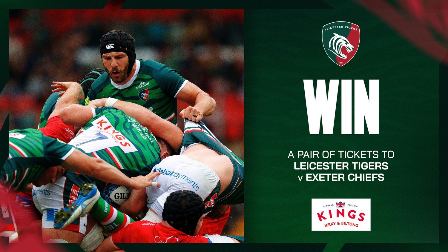 Win a pair of tickets to the Leicester Tigers v Exeter fixture with Kings