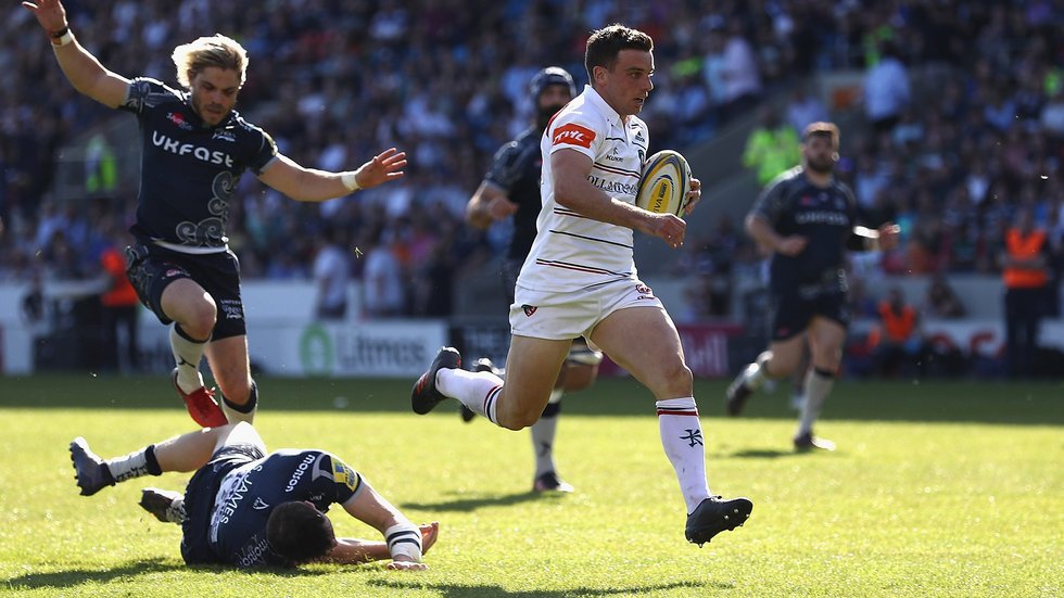 George Ford was among the Tigers tryscorers in the win at Sale Sharks last season