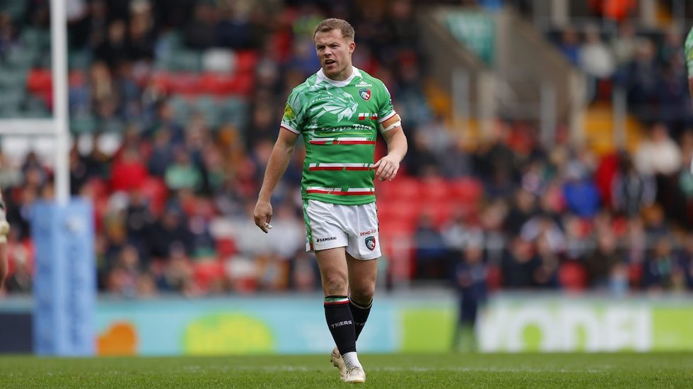 16.04.2023 Leicester, England. Rugby Union. Tigers captain Juli‡n Montoya  in action during the Gallagher Premiership match played between Leicester  Tigers and Exeter Chiefs at the Mattioli Woods Welford Road Stadium,  Leicester. ©