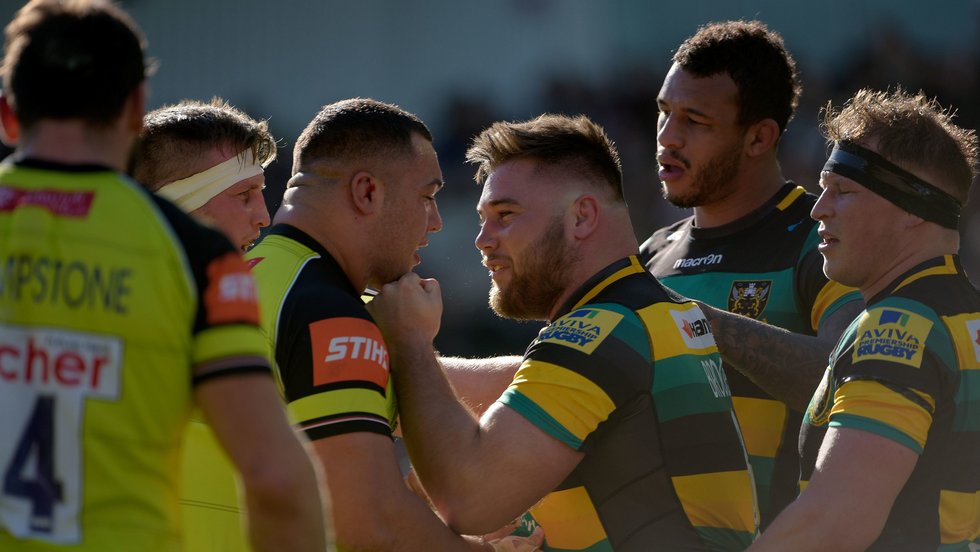 Ellis Genge and Kieran Brookes face off in the 2017/18 fixture