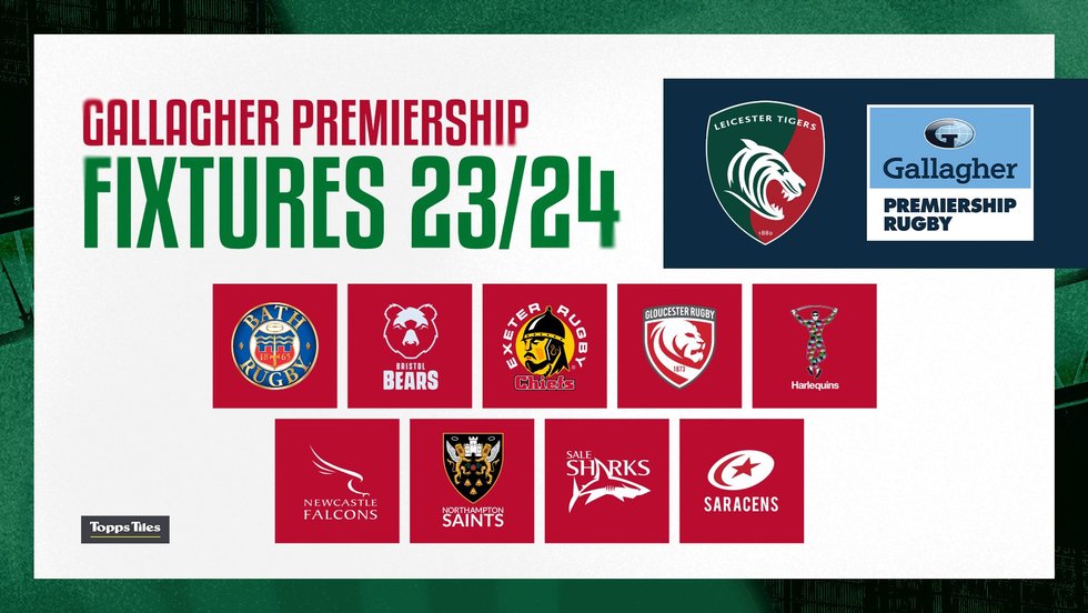 2023/24 Gallagher Premiership Rugby fixtures announced Leicester Tigers