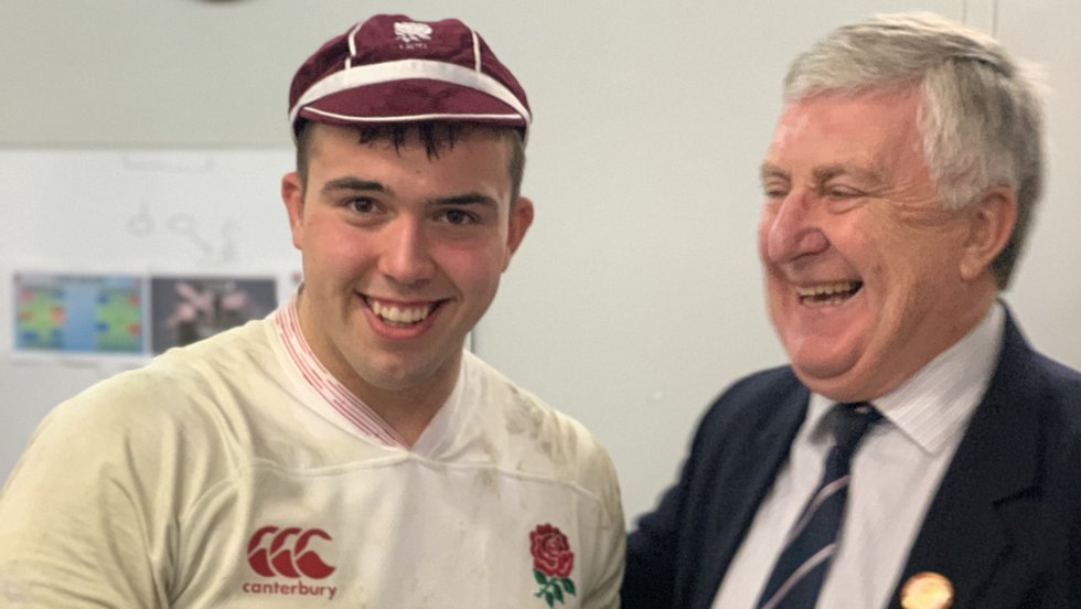 Whitcombe was presented with his first U20s cap by RFU vice president Jeff Blackett.