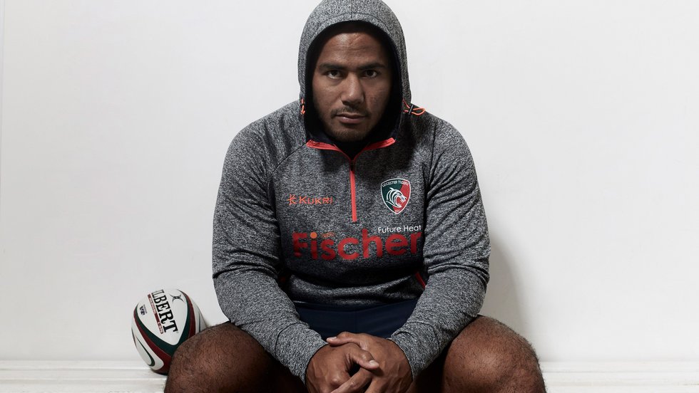 Manu Tuilagi wears the new season's hoodie, available in the training range