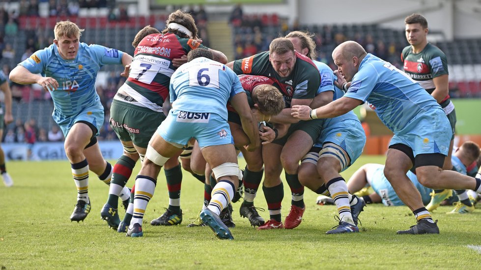 Tigers forwards carry ball in the home meeting with Worcester last season