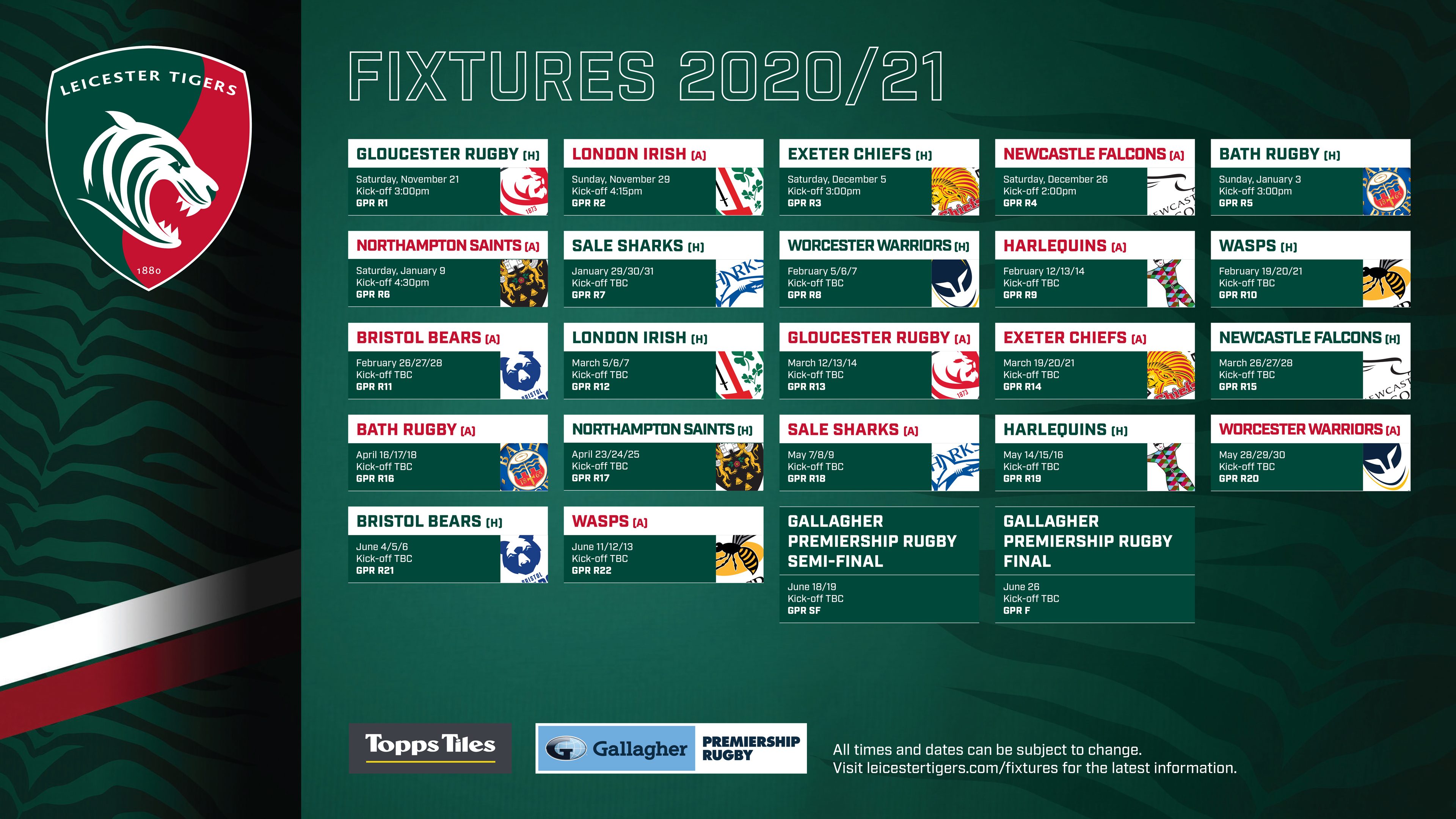 20++ Gallagher premiership matches information